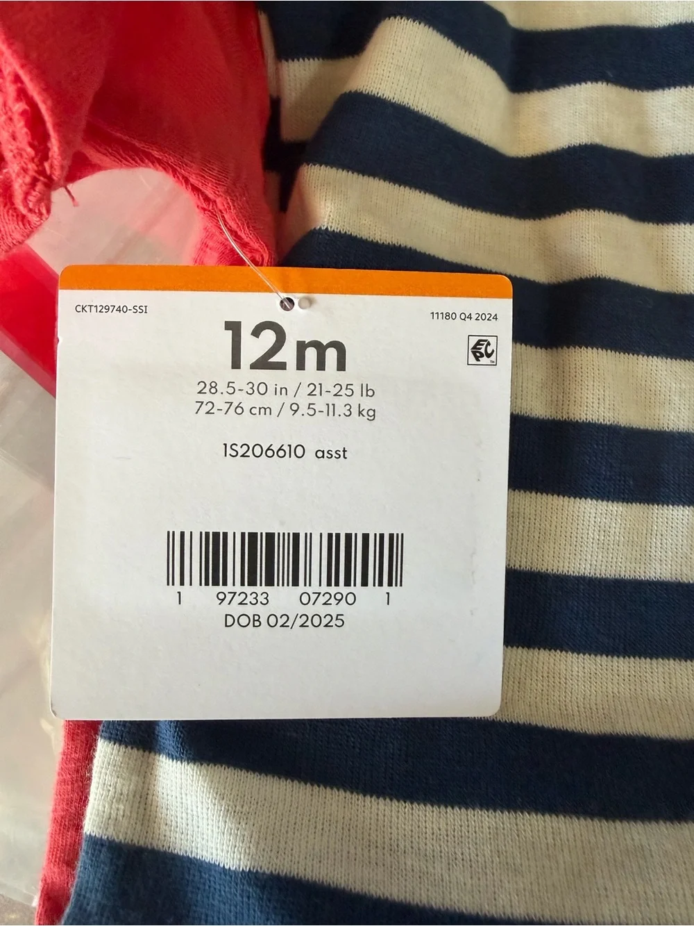 Carter's 3 Piece Set Red Polo Baby Boy Shirt & Navy Crab Shorts Set - 12M(172)